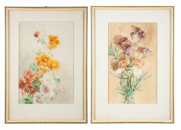 a) Crisantemi  b) Garofani  - Asta Antiquariato - Associazione Nazionale - Case d'Asta italiane