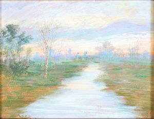 Pittore degli inizi del XX secolo - Paesaggio palustre
