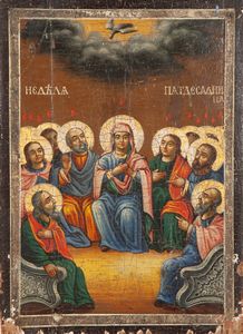 Iconografo russo del XIX secolo - La Pentecoste
