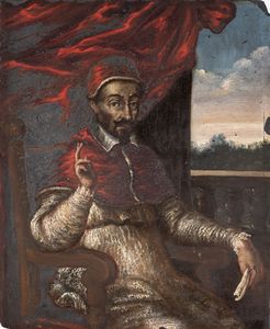 PITTORE ROMANO DEL XVII SECOLO - Ritratto di Alessandro VII Chigi