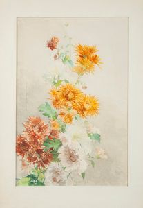 a) Crisantemi  b) Garofani  - Asta Antiquariato - Associazione Nazionale - Case d'Asta italiane