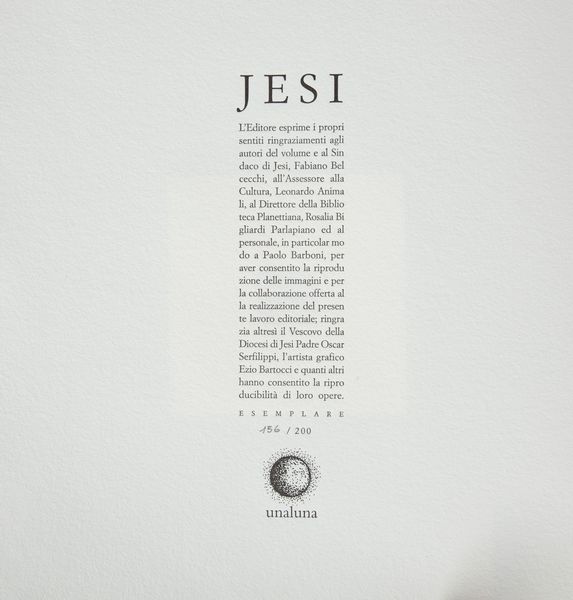 Alessandro Sartori - Jesi. Con incisioni di Carlo Cecchi, Luigi Pennacchietti, Mario Sasso e Luigi Teodosi  - Asta Asta A Tempo - Libri d'arte, D'artista e Manifesti - Associazione Nazionale - Case d'Asta italiane