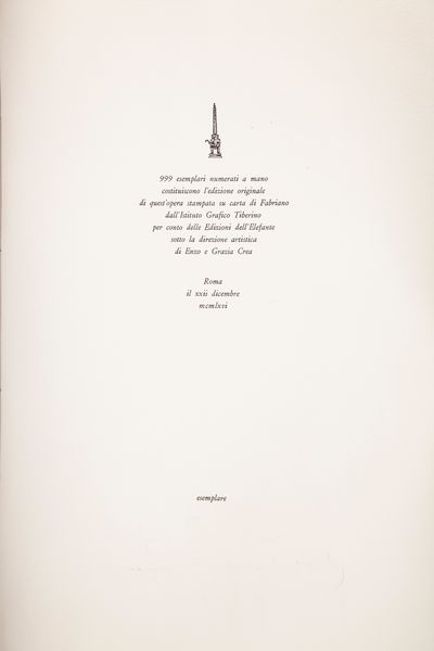 Esiodo - Le opere e i giorni. Con un saggio di Salvatore Quasimodo. Con dieci illustrazioni originali di Giacomo Manz�.  - Asta Asta A Tempo - Libri d'arte, D'artista e Manifesti - Associazione Nazionale - Case d'Asta italiane