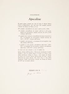 Apocalisse illustrata da Giorgio De Chirico  - Asta Asta A Tempo - Libri d'arte, D'artista e Manifesti - Associazione Nazionale - Case d'Asta italiane