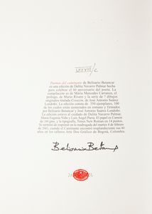 Belisario Betancur - Poemas del caminante (con dedica autografa dell'autore). Illustrato con disegni di Jos� Antonio Su�rez Londo�o  - Asta Asta A Tempo - Libri d'arte, D'artista e Manifesti - Associazione Nazionale - Case d'Asta italiane