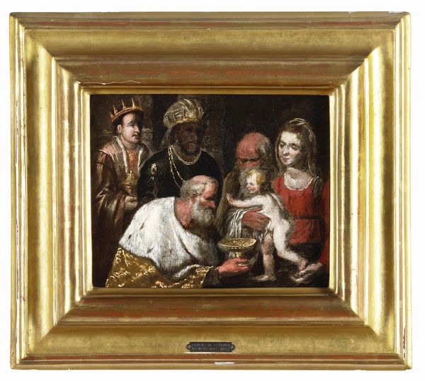 Gioacchino Assereto, Ambito di : Adorazione dei Magi<BR>Adorazione dei pastori  - Asta Dipinti Antichi - Associazione Nazionale - Case d'Asta italiane