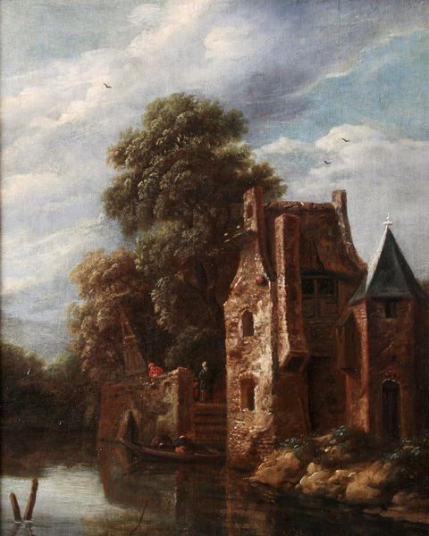Lambert van der Straaten (1631 Haarlem - 1712 Haarlem) Veduta di citt con canale  - Asta Dipinti Antichi - Associazione Nazionale - Case d'Asta italiane