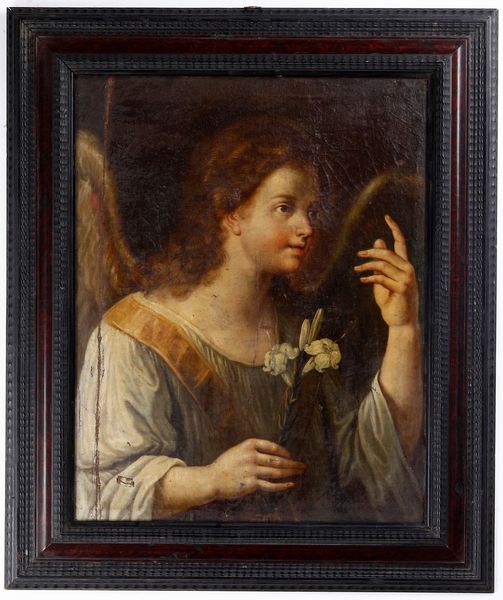 Scuola dell'Italia centrale del XVII secolo Angelo annunciante  - Asta Dipinti Antichi - Associazione Nazionale - Case d'Asta italiane