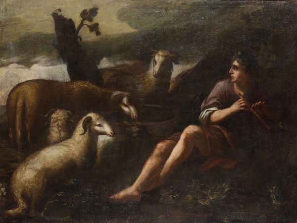 Scuola del XVIII secolo Il riposo del pastore  - Asta Dipinti Antichi - Associazione Nazionale - Case d'Asta italiane