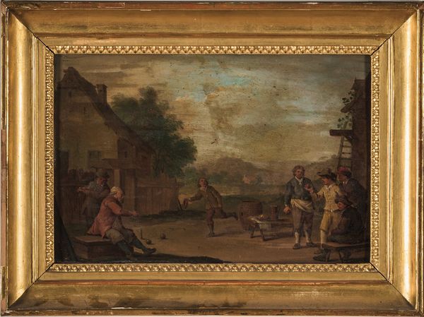 Scuola del XVIII secolo Scene di genere con popolani  - Asta Dipinti Antichi - Associazione Nazionale - Case d'Asta italiane