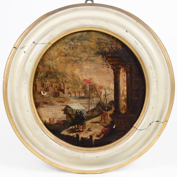 Scuola del XVIII secolo Veduta di porto  - Asta Dipinti Antichi - Associazione Nazionale - Case d'Asta italiane