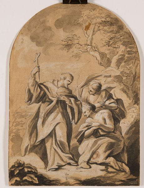 Scuola del XVIII secolo Miracolo di un santo  - Asta Dipinti Antichi - Associazione Nazionale - Case d'Asta italiane