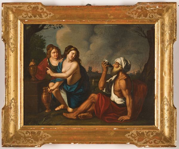 Giovanni Francesco Barbieri detto il Guercino, copia da : Lot e le figlie  - Asta Dipinti Antichi - Associazione Nazionale - Case d'Asta italiane