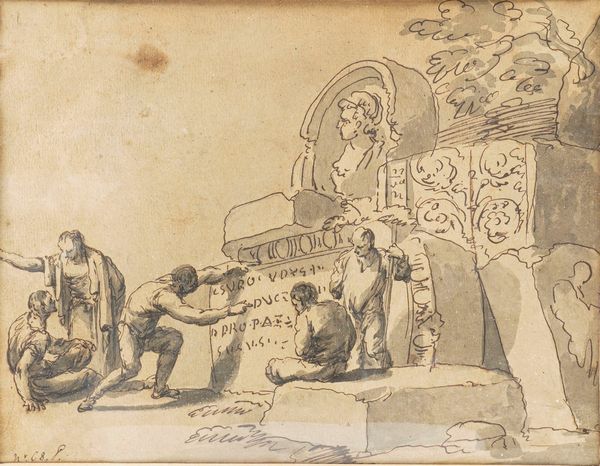 Marco Marcola, Attribuito a : Rovine antiche con figure  - Asta Dipinti Antichi - Associazione Nazionale - Case d'Asta italiane