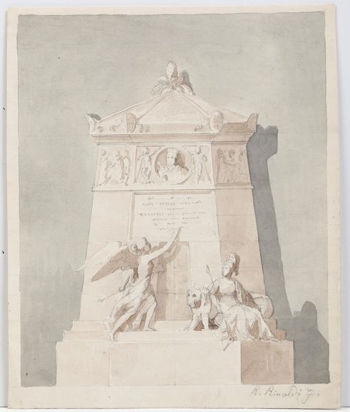 Rinaldo Rinaldi : Studio per monumento funerario  - Asta Dipinti Antichi - Associazione Nazionale - Case d'Asta italiane