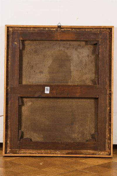 Scuola inglese del XVIII secolo Ritratto di dama con drappo blu  - Asta Dipinti Antichi - Associazione Nazionale - Case d'Asta italiane