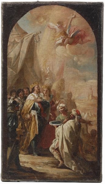 Scuola veneta del XVIII secolo Doni al re di Francia  - Asta Dipinti Antichi - Associazione Nazionale - Case d'Asta italiane