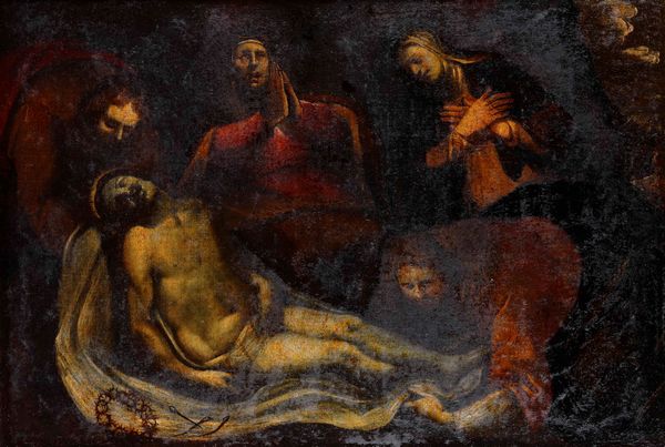 Scuola del XVII secolo Compianto sul Cristo morto  - Asta Dipinti Antichi - Associazione Nazionale - Case d'Asta italiane