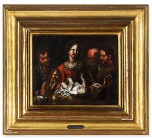 Gioacchino Assereto, Ambito di : Adorazione dei Magi<BR>Adorazione dei pastori  - Asta Dipinti Antichi - Associazione Nazionale - Case d'Asta italiane