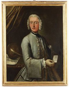 Scuola del XVIII secolo Ritratto di gentiluomo con lettera  - Asta Dipinti Antichi - Associazione Nazionale - Case d'Asta italiane