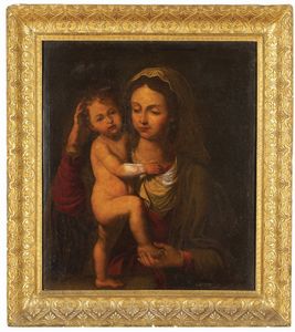 Scuola del XVII secolo Madonna con Bambino  - Asta Dipinti Antichi - Associazione Nazionale - Case d'Asta italiane
