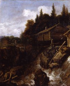 Allart van Everdingen - Paesaggio montano con cascata