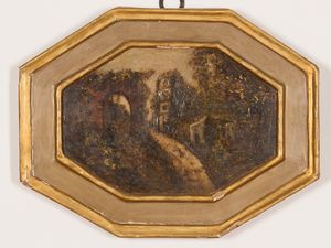 Scuola del XIX secolo Paesaggi e animali  - Asta Dipinti Antichi - Associazione Nazionale - Case d'Asta italiane