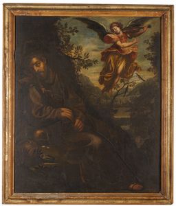 Agostino Carracci, copia da - San Francesco confortato dall'angelo