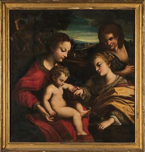 Antonio Allegri detto il Correggio, copia da - Matrimonio mistico di Santa Caterina