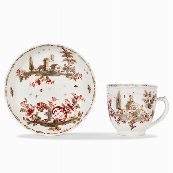 TAZZINA CON PIATTINO, VENEZIA, MANIFATTURA COZZI, 1775 CIRCA  - Asta  TAZZINE DA COLLEZIONE - Associazione Nazionale - Case d'Asta italiane