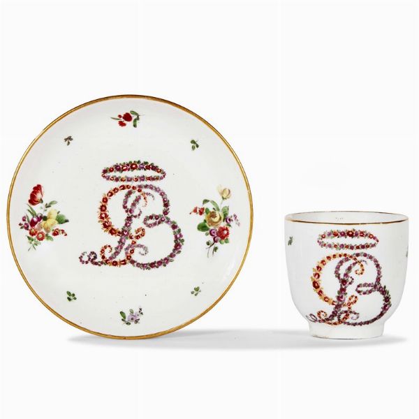 TAZZINA CON PIATTINO, VENEZIA, MANIFATTURA COZZI, 1780 CIRCA  - Asta  TAZZINE DA COLLEZIONE - Associazione Nazionale - Case d'Asta italiane