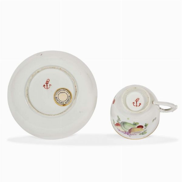 TAZZINA CON PIATTINO, VENEZIA, MANIFATTURA COZZI, 1775 CIRCA  - Asta  TAZZINE DA COLLEZIONE - Associazione Nazionale - Case d'Asta italiane