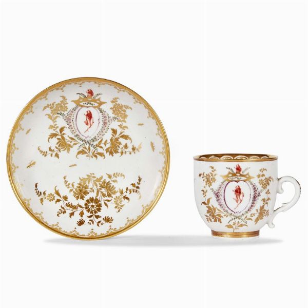 TAZZINA CON PIATTINO, VENEZIA, MANIFATTURA COZZI, 1775 CIRCA  - Asta  TAZZINE DA COLLEZIONE - Associazione Nazionale - Case d'Asta italiane