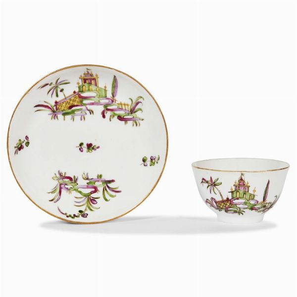 TAZZINA CON PIATTINO, NOVE, MANIFATTURA PASQUALE ANTONIBON, 1760-1780 CIRCA  - Asta  TAZZINE DA COLLEZIONE - Associazione Nazionale - Case d'Asta italiane