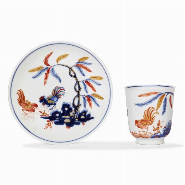 TAZZINA CON PIATTINO, DOCCIA, MANIFATTURA GINORI, 1750-1760  - Asta  TAZZINE DA COLLEZIONE - Associazione Nazionale - Case d'Asta italiane