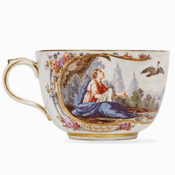 TAZZINA CON PIATTINO, GERMANIA, MANIFATTURA DI NYMPHEMBURG, 1765 CIRCA  - Asta  TAZZINE DA COLLEZIONE - Associazione Nazionale - Case d'Asta italiane