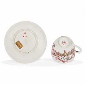 TAZZINA CON PIATTINO, VENEZIA, MANIFATTURA COZZI, 1775 CIRCA  - Asta  TAZZINE DA COLLEZIONE - Associazione Nazionale - Case d'Asta italiane