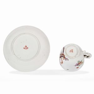 TAZZINA CON PIATTINO, VENEZIA, MANIFATTURA COZZI, 1780 CIRCA  - Asta  TAZZINE DA COLLEZIONE - Associazione Nazionale - Case d'Asta italiane