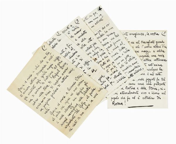 Gabriele D'Annunzio : Discorso autografo pronunciato a Trieste nel 1902.  - Asta Libri, autografi e manoscritti - Associazione Nazionale - Case d'Asta italiane