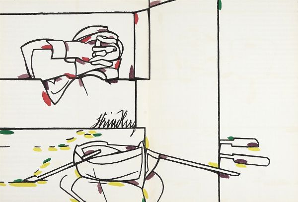 Valerio Adami : Derriere Le Miroir.  - Asta Libri, autografi e manoscritti - Associazione Nazionale - Case d'Asta italiane