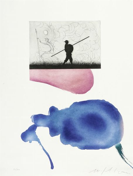 Mimmo Paladino : Don Chisciotte.  - Asta Libri, autografi e manoscritti - Associazione Nazionale - Case d'Asta italiane