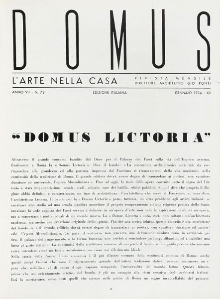 GIO PONTI : Domus. L'arte nella casa. Rivista mensile.  - Asta Libri, autografi e manoscritti - Associazione Nazionale - Case d'Asta italiane