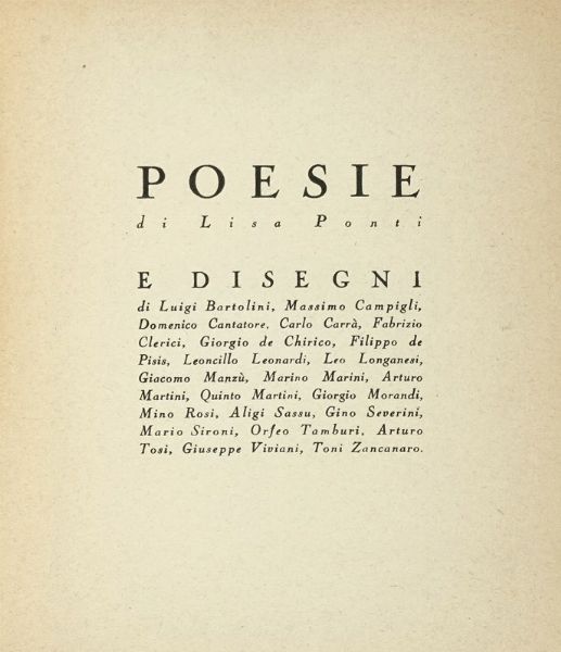 LISA PONTI : Poesie [...] e disegni...  - Asta Libri, autografi e manoscritti - Associazione Nazionale - Case d'Asta italiane
