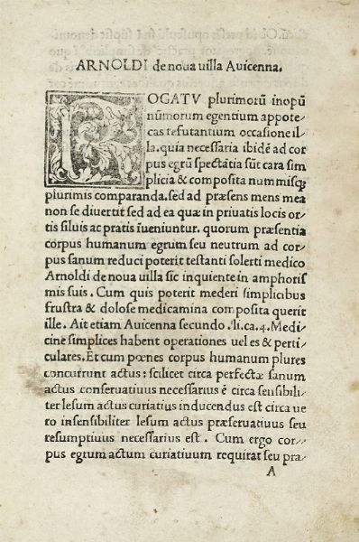 ARNALDO DE VILANOVA : [Tractatus de virtutibus herbarum].  - Asta Libri, autografi e manoscritti - Associazione Nazionale - Case d'Asta italiane