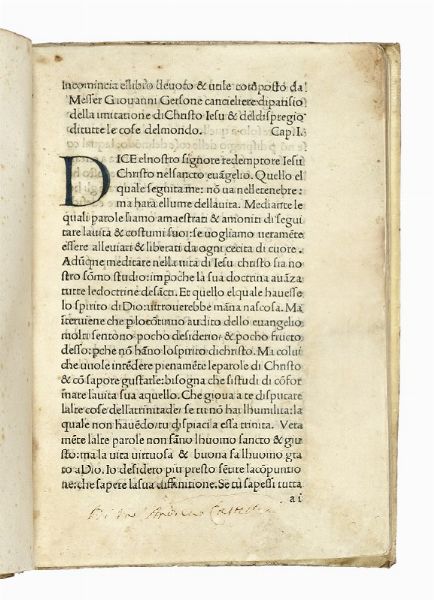 JEAN GERSON : De imitatione Christi.  - Asta Libri, autografi e manoscritti - Associazione Nazionale - Case d'Asta italiane