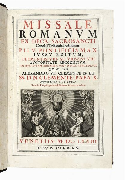 Missale romanum ex decr. sacrosancti concilii tridentini restitutum Pii V Pontifici Maximi iussu editum...  - Asta Libri, autografi e manoscritti - Associazione Nazionale - Case d'Asta italiane