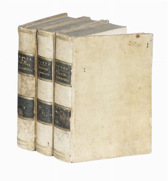 DANTE ALIGHIERI : La Divina Commedia [...] corretta, spiegata, e difesa dal P. Baldassarre Lombardi... Tom. I (-III).  - Asta Libri, autografi e manoscritti - Associazione Nazionale - Case d'Asta italiane