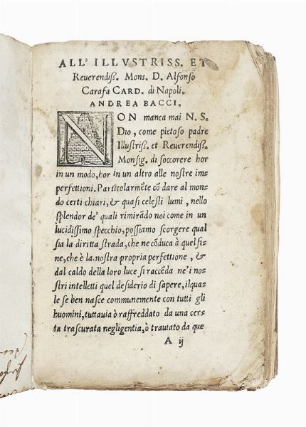 ANDREA BACCI : [Del tevere della Natura et bonta dell'acque & delle inondazioni].  - Asta Libri, autografi e manoscritti - Associazione Nazionale - Case d'Asta italiane