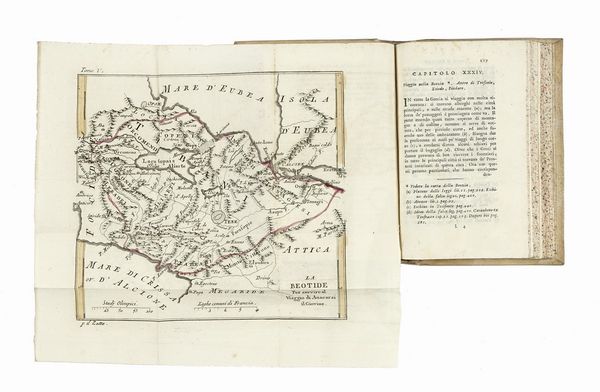 JEAN JACQUES BARTHLEMY : Viaggio di Anacarsi il Giovane nella Grecia verso la met del quarto secolo avanti l'era volgare. Tradotto dal Francese. Tomo Primo (-Duodecimo).  - Asta Libri, autografi e manoscritti - Associazione Nazionale - Case d'Asta italiane