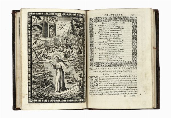 BONAVENTURA DA BAGNOREGIO (SAN) : Vita del serafico S. Francesco [...] Tradotta in volgare, et di nuovo aggiuntovi le figure in rame...  - Asta Libri, autografi e manoscritti - Associazione Nazionale - Case d'Asta italiane
